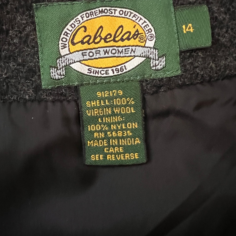 Cabela’s Women’s Size 14 100% Virgin Wool Gray Midi A-Line Skirt - Picture 7 of 9